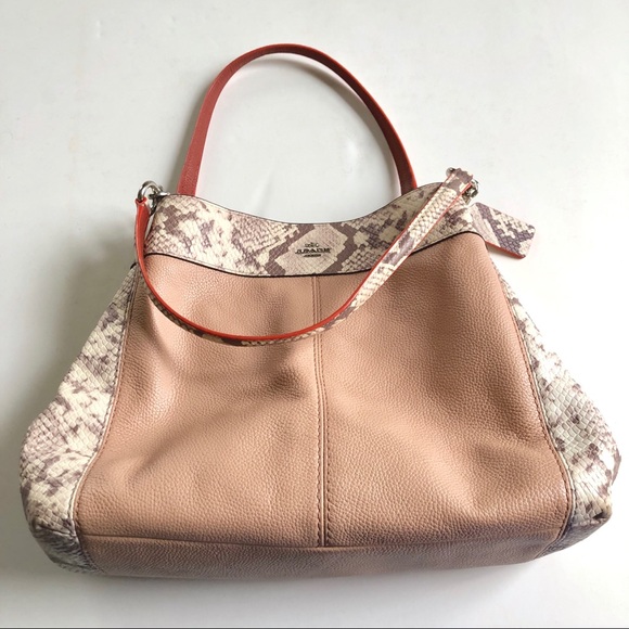 Coach Hobo in Neutral Colorblock Snakeskin Handbag - Picture 5 of 5